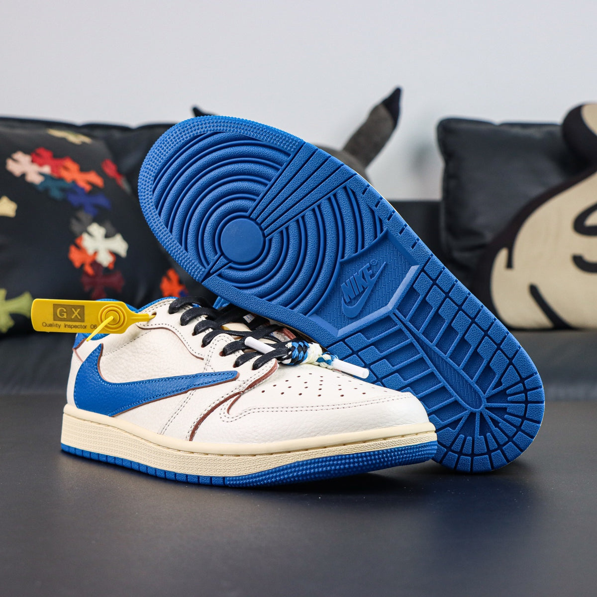 Jordan 1 Retro Low OG SP Fragment x Travis Scott Sail Military Blue