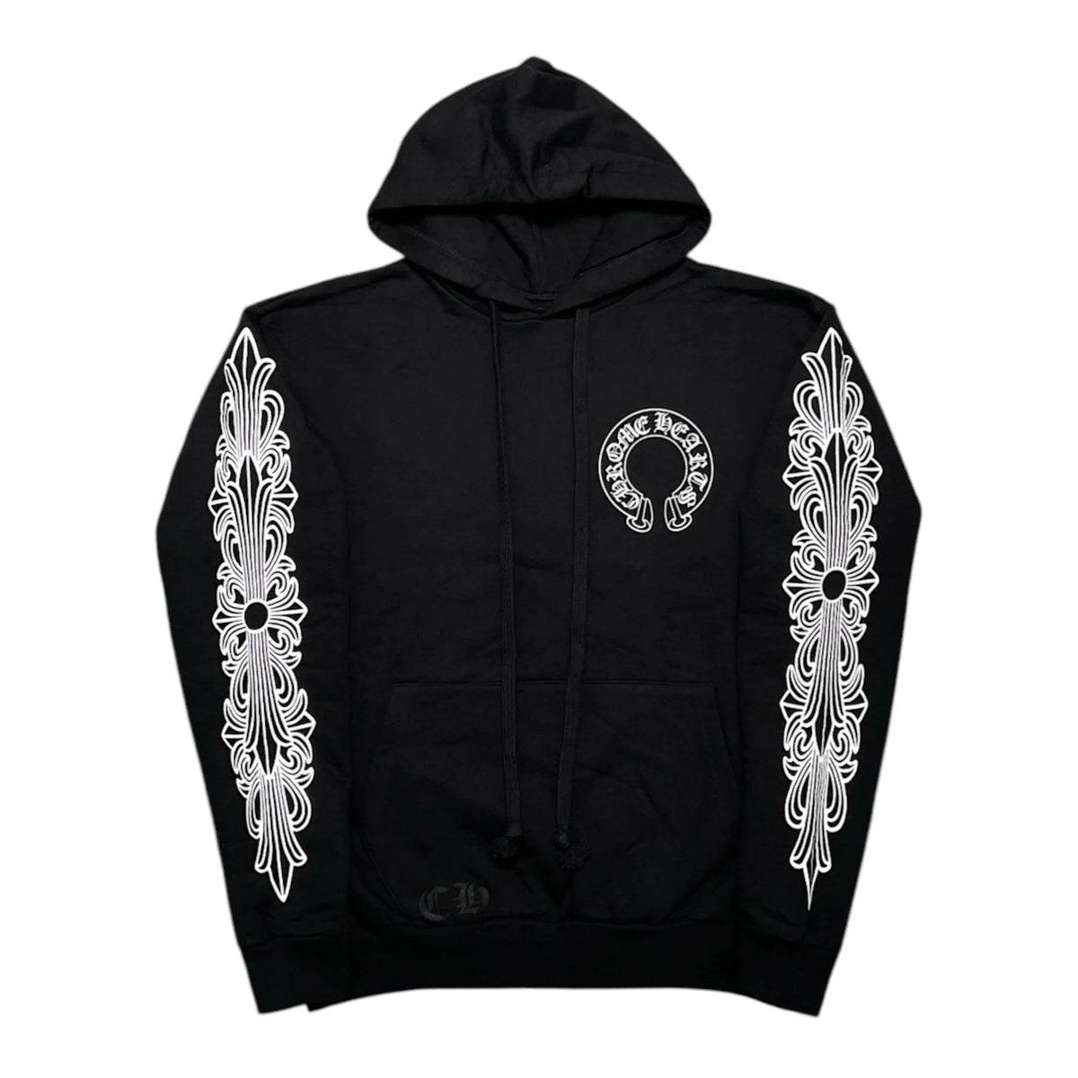 Chrome Hearts Horse Shoe Floral Hoodie Black