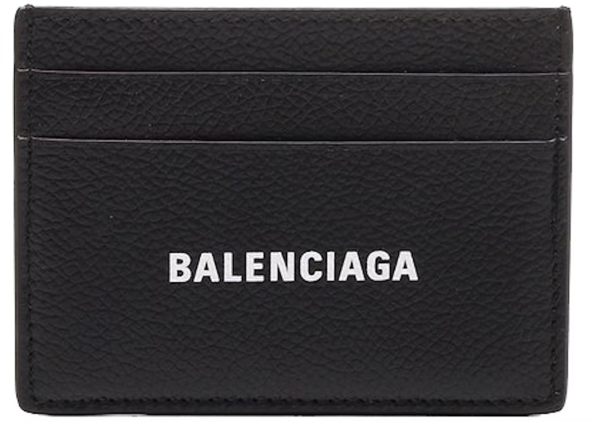 Balenciaga Logo Print (4 Card Slot) Card Holder Black/White