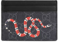 Gucci Card Case GG Supreme Kingsnake Print Black/Grey