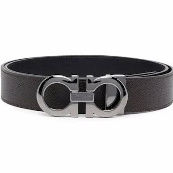 Ferragamo Gancini Leather Belt Black