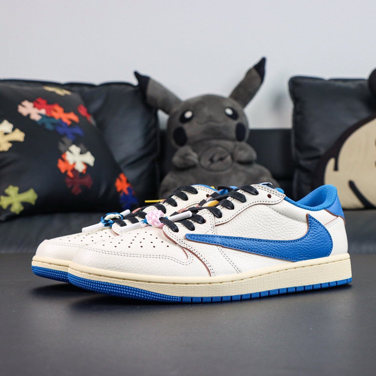 Jordan 1 Retro Low OG SP Fragment x Travis Scott Sail Military Blue