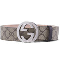 Gucci Belt GG Supreme Interlocking G Buckle 1.5W Beige Ebony/Cocoa