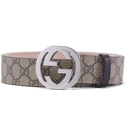 Gucci Belt GG Supreme Interlocking G Buckle 1.5W Beige Ebony/Cocoa